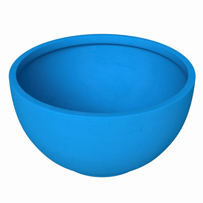 Grove Series Hemisphere Poly Clay Planter in Blue 10.6 Dia, 5.9 High