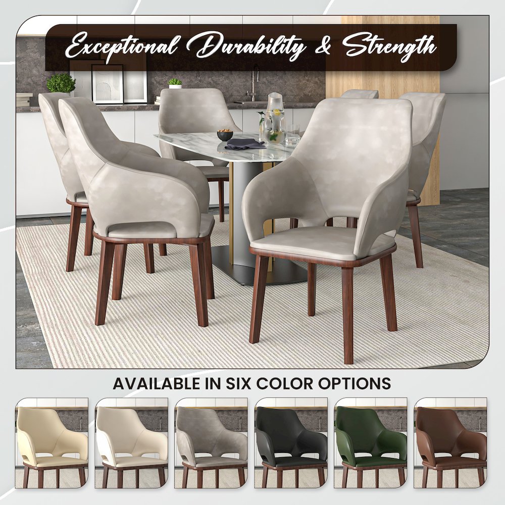 Vivara Collection Modern Dining Chair in Grey Set of 2