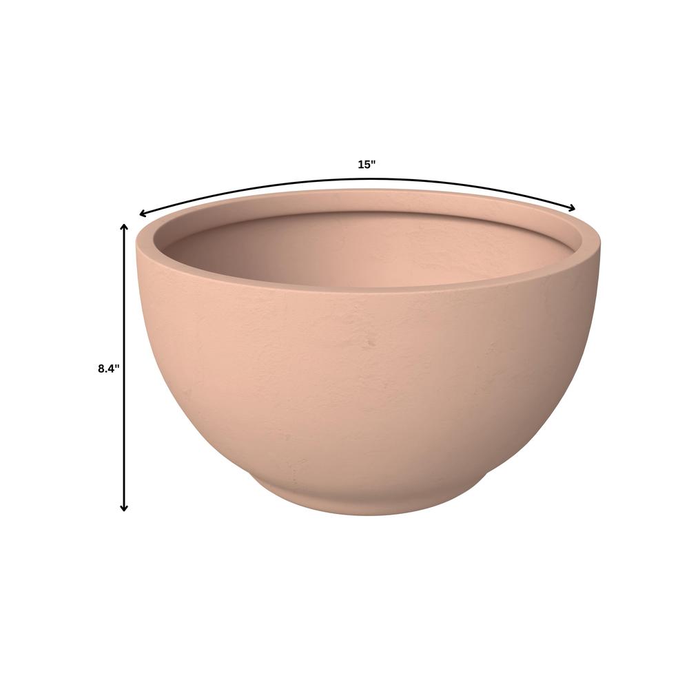 Hemisphere Poly Clay Planter in Terra cotta Color 14.9 Dia, 7.8 High