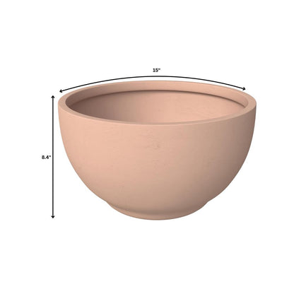 Hemisphere Poly Clay Planter in Terra cotta Color 14.9 Dia, 7.8 High