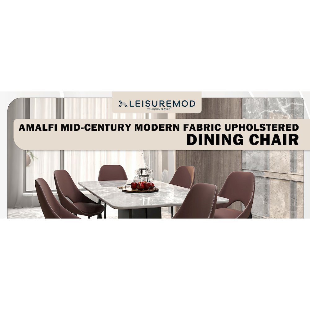 Amalfi Collection Fabric Modern Dining Chair in Plum Purple