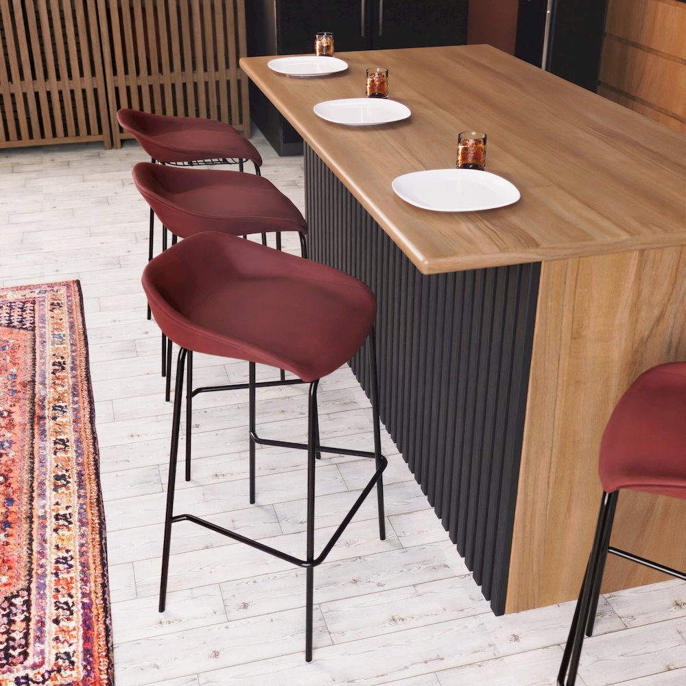 Servos Modern Barstool in Bordeaux