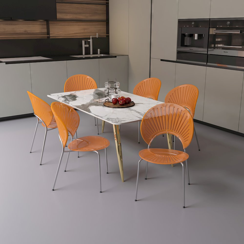 Opulent Series Modern Amber Dining Chair Set of 4
