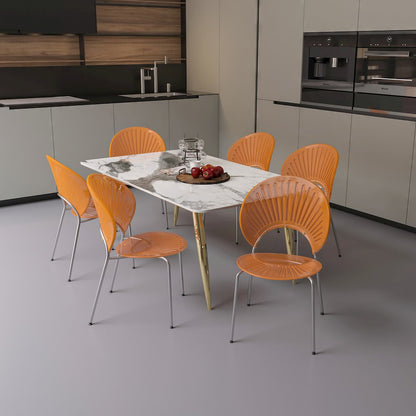 Opulent Series Modern Amber Dining Chair Set of 4