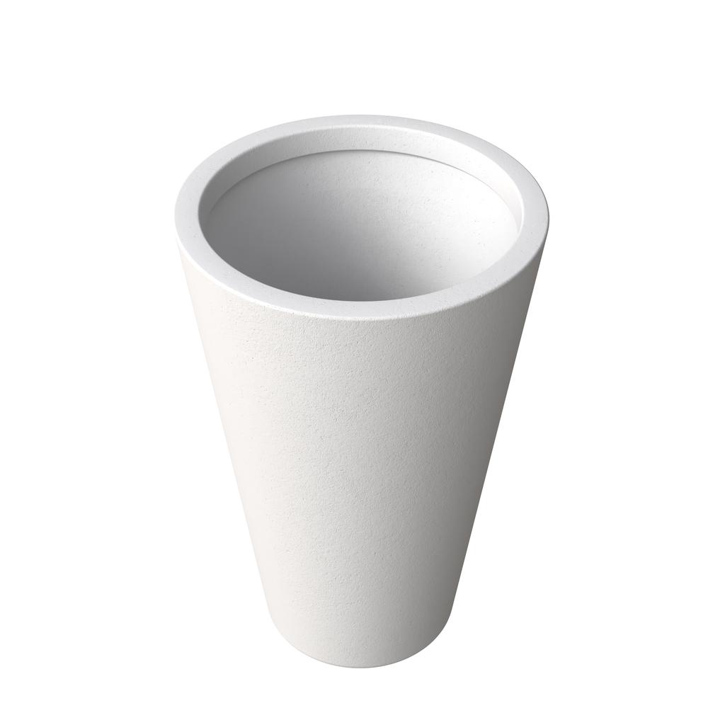 Pebble Series Poly Stone Planter 15.7." Dia 23.6" High in White