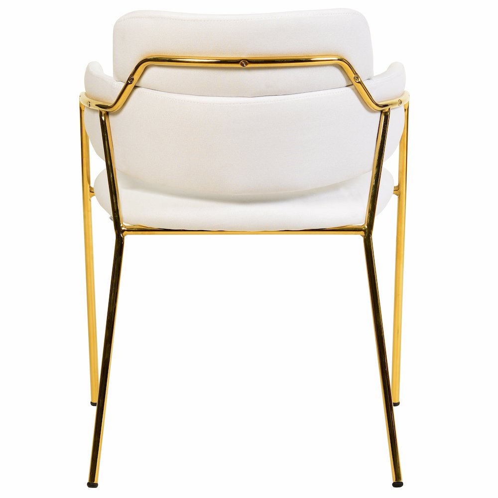 Axis Collection Modern Gold Dining Chair in White
