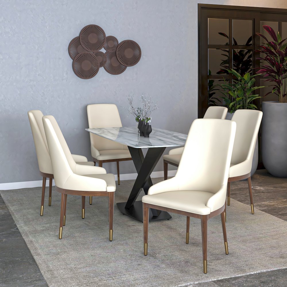 Viva Collection Modern Wooden Dining Chair in Light Toupe