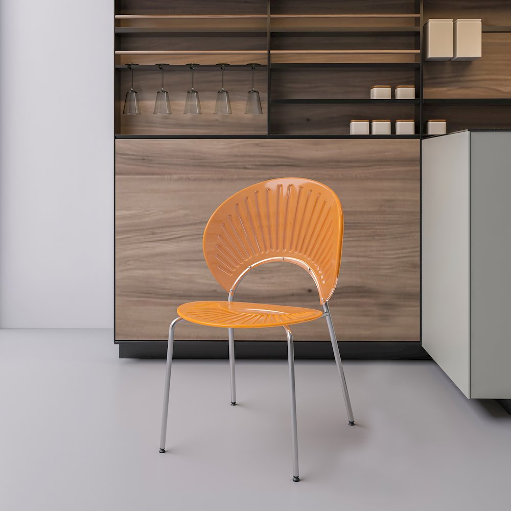 Opulent Series Modern Amber Dining Chair Set of 4