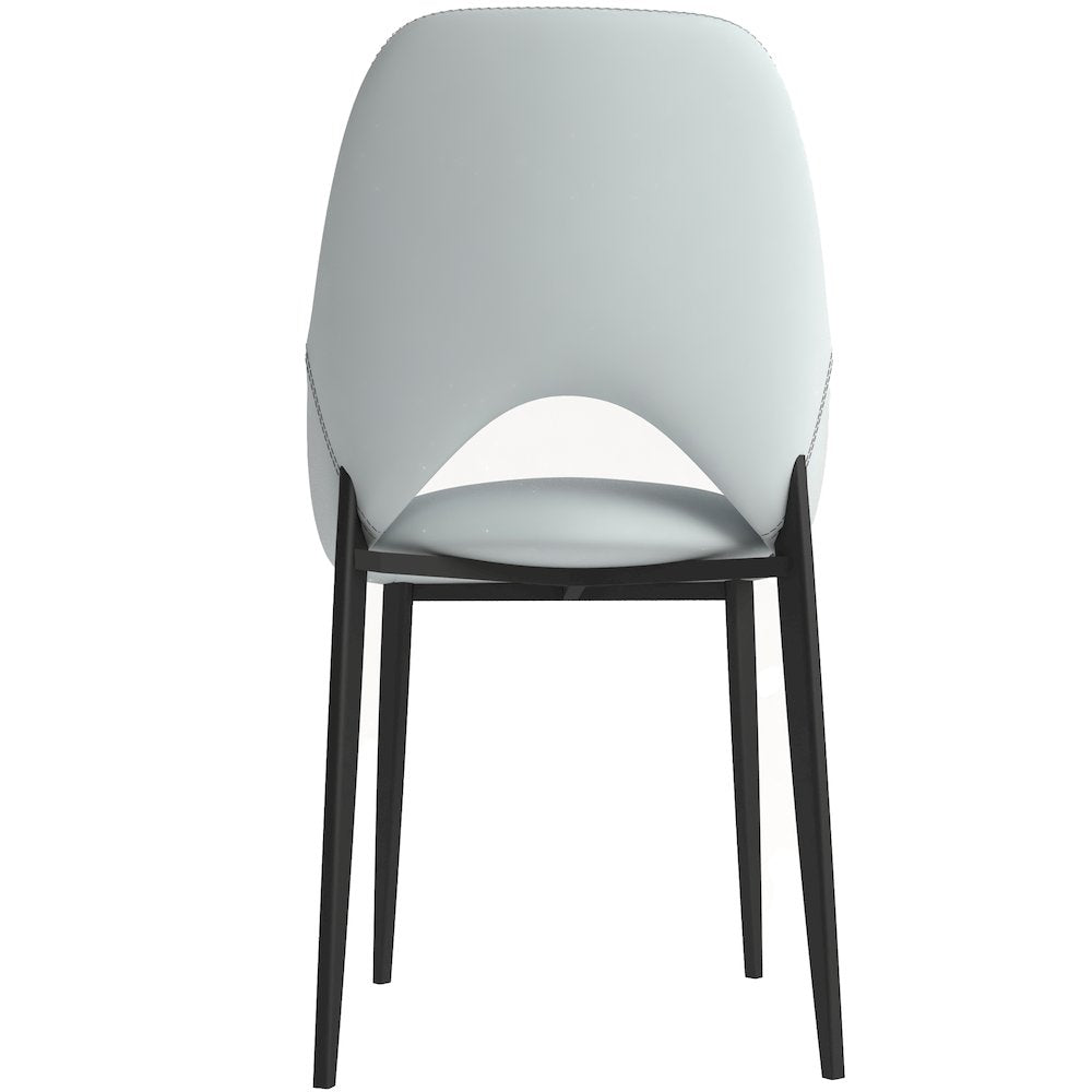 Amalfi Collection Modern Fabric Dining Chair in Coconut White - Set of 4