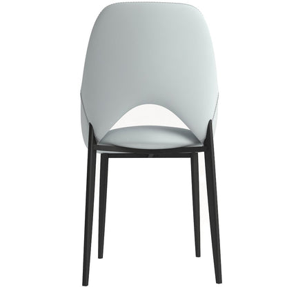 Amalfi Collection Modern Fabric Dining Chair in Coconut White - Set of 4