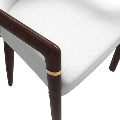 Opaline Series Elegant Wooden Dining Chair in Black Velvet and White - Set of 2