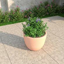 Dahlia Series Poly Stone Planter in TerraCotta Color 14.4 Dia, 10.8 High