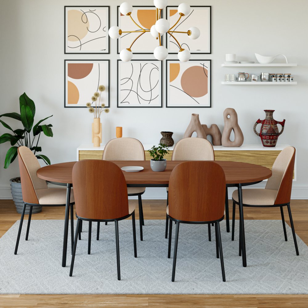 Tule Mid-Century Modern Dining Side Chair Set of 2