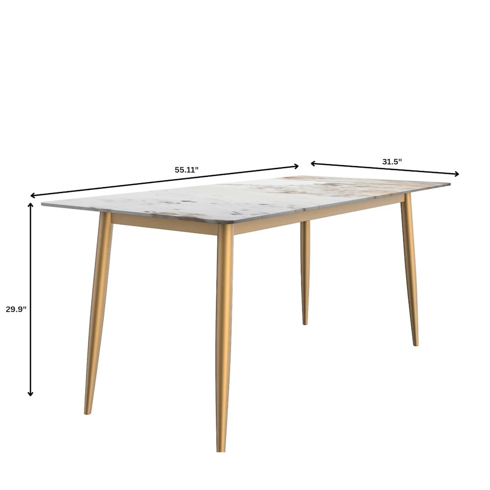 Zayle 7-Piece Dining Set with 55" Rectangular Dining Table in Black/White