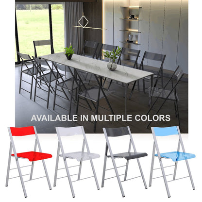 Menno Modern Acrylic Folding Chair Black Frame With Trans Black Seat