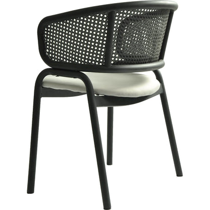 Ervilla Dining Armchair in Black Steel Frame Set of 4