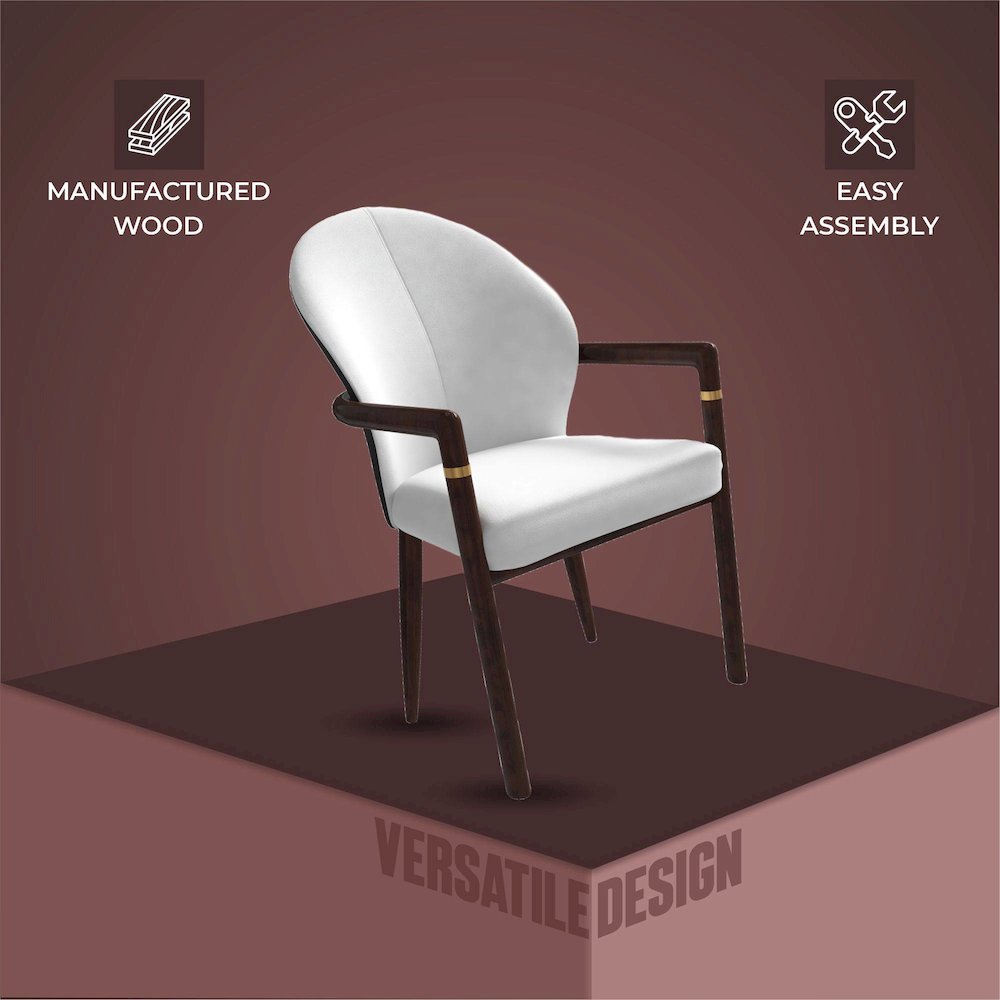 Opaline Series Elegant Wooden Dining Chair in Black Velvet and White - Set of 2