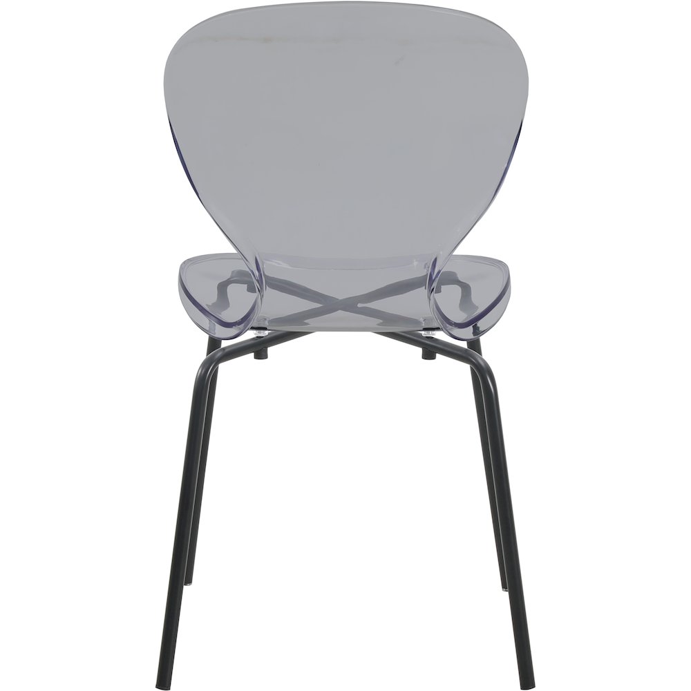 Modern Oyster Transparent Side Chair in Black Base set of 2