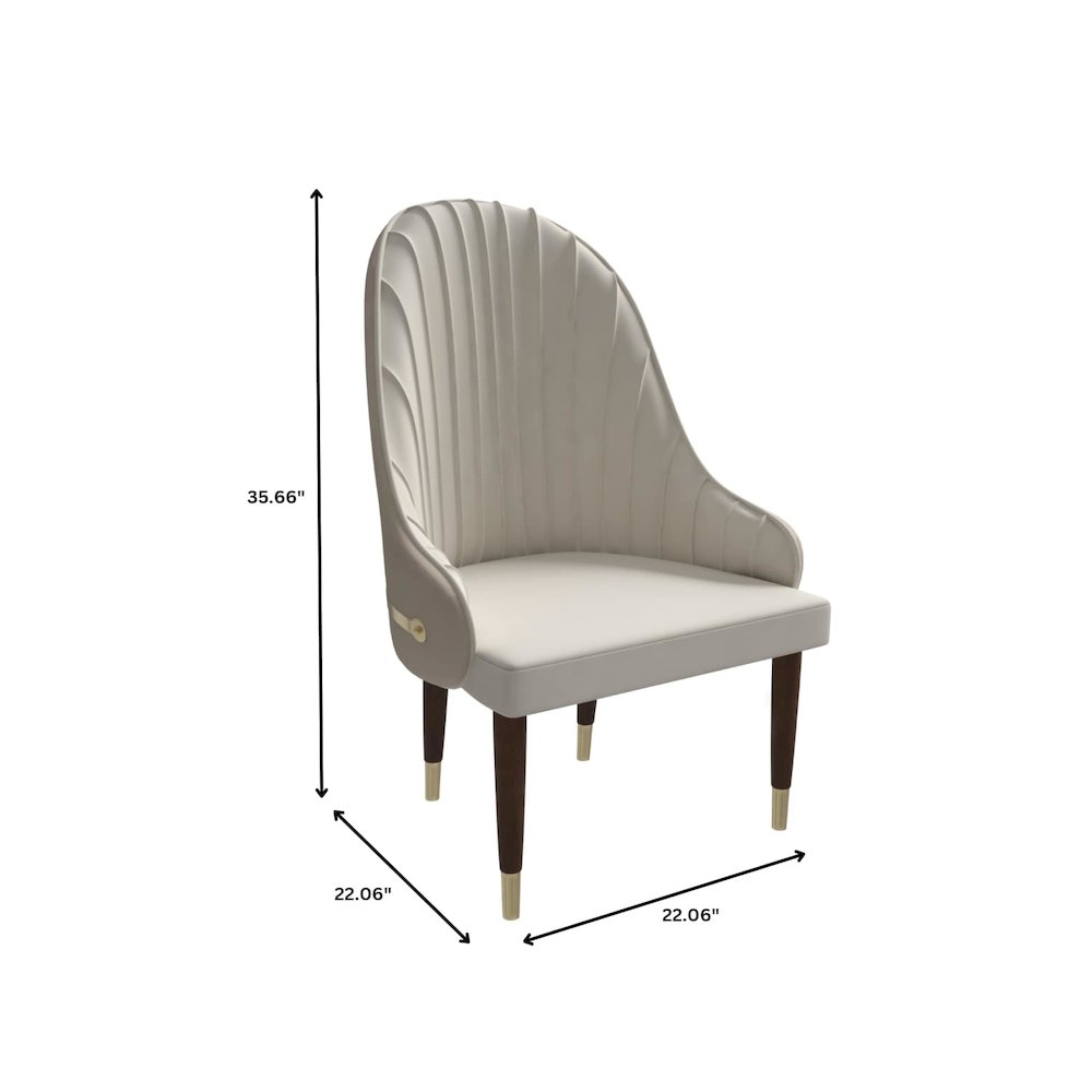 Elara Collection Wooden Dining Chair in Cream Set of 4
