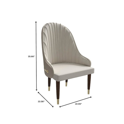 Elara Collection Wooden Dining Chair in Cream Set of 4