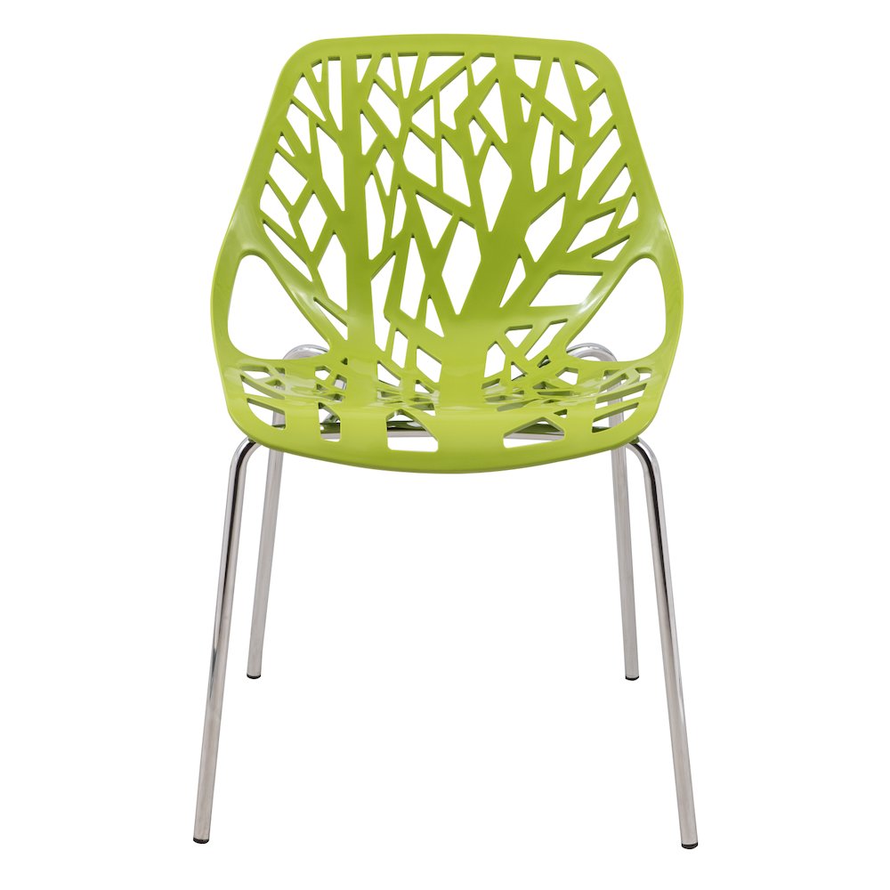 Modern Asbury Dining Chair w/ Chromed Legs, Set of 2