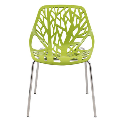 Modern Asbury Dining Chair w/ Chromed Legs, Set of 2