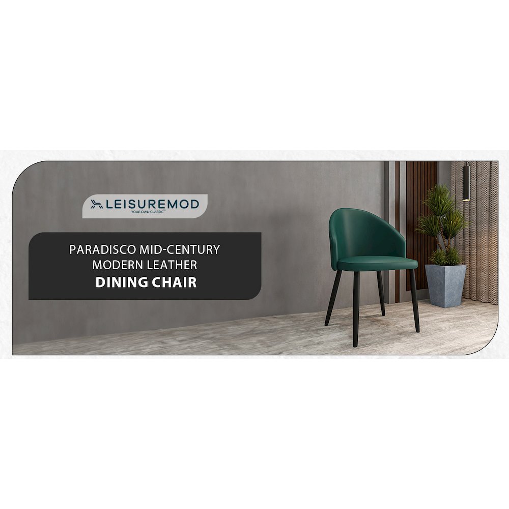 Paradiso Collection Modern Dining Seat in Green  Set of 2