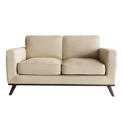 Chester Modern Faux Leather Loveseat in Beige Mesh