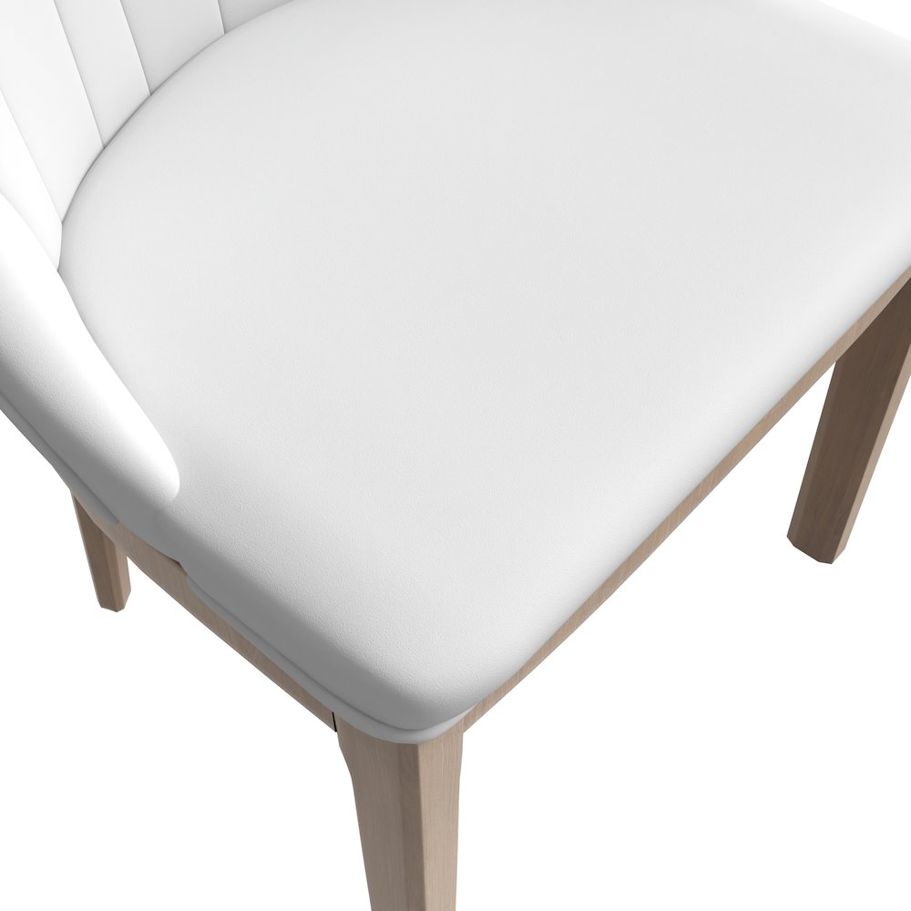 Verisma Collection Modern Wooden Dining Chair in White Set of 2