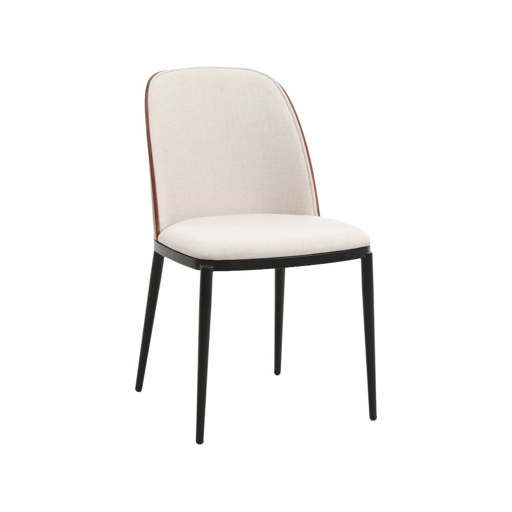 Zayle 7-Piece Dining Set with 55" Rectangular Dining Side Chair in Walnut/Beige