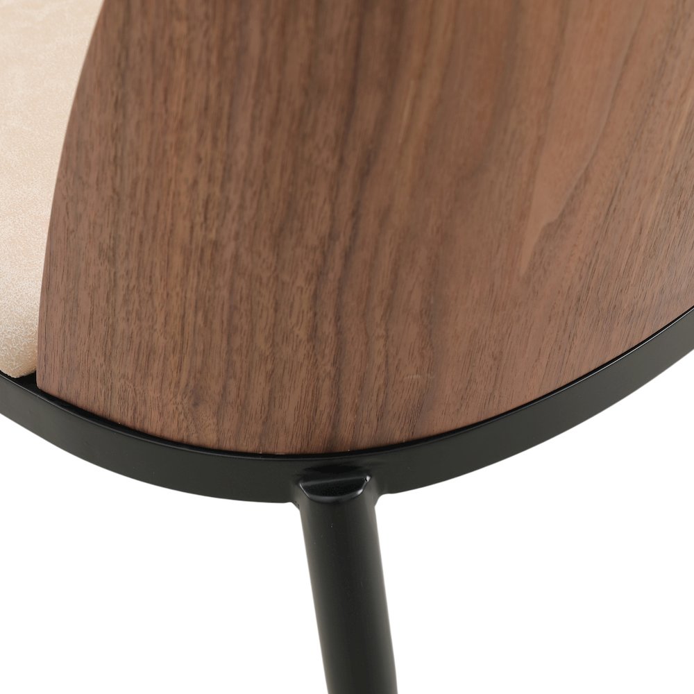 Zayle 7-Piece Dining Set with 55" Dining Side Chair in Walnut/Light Brown