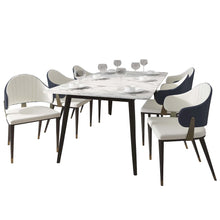 Zayle 7-Piece Dining Set with 55" Rectangular Dining Table in Blue