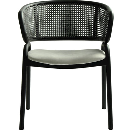 Ervilla Dining Armchair in Black Steel Frame Set of 4