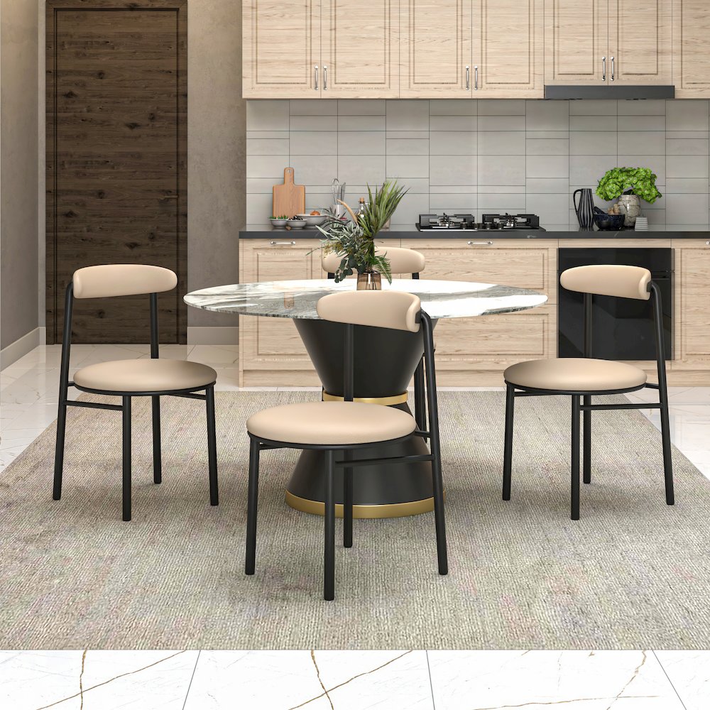 Lume Collection Modern Dining Chair in Dark Taupe Set of 2
