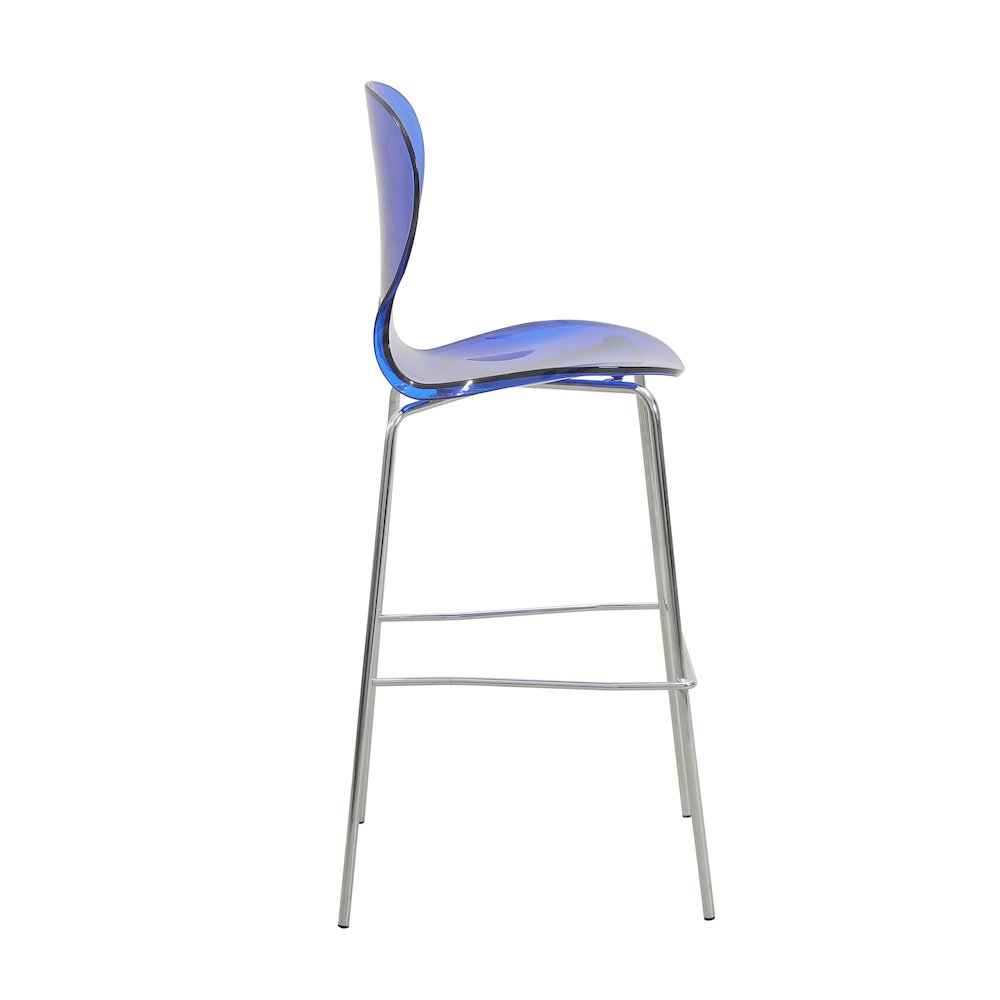 Oyster Acrylic Barstool in Transparent Blue