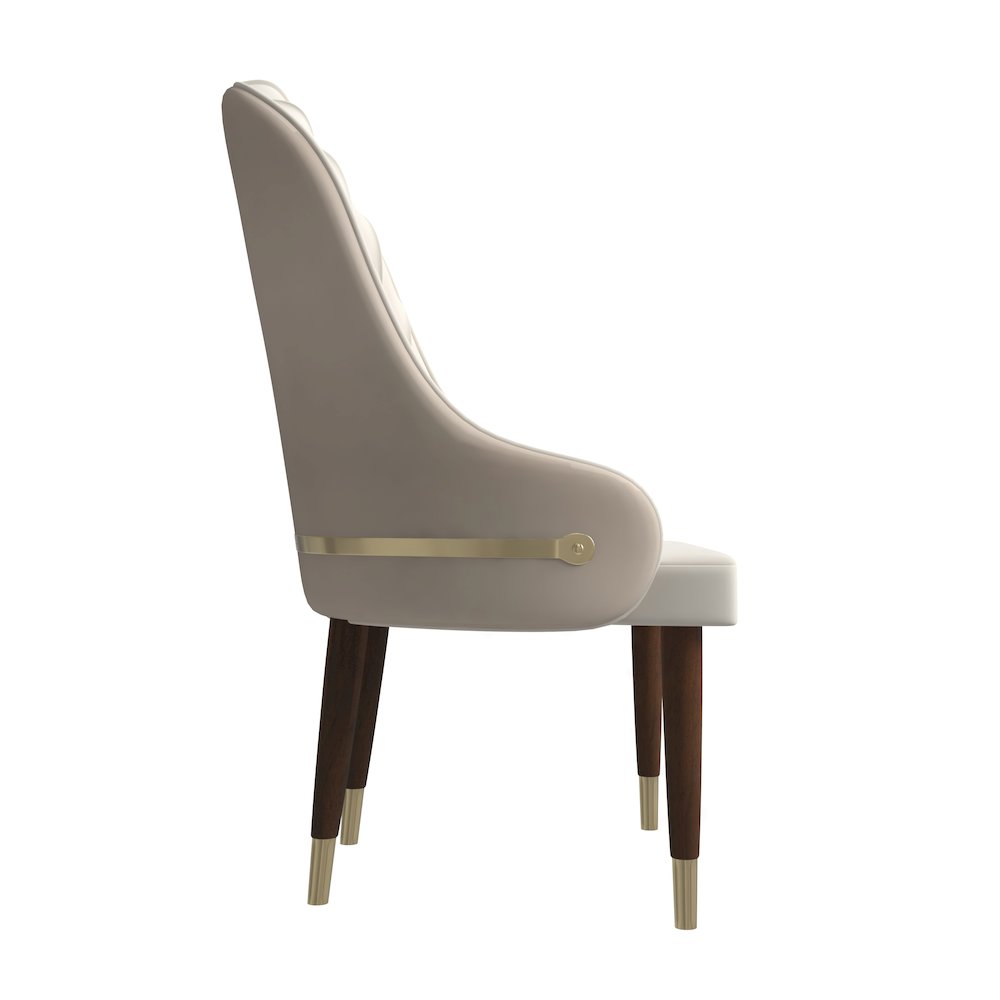 Elara Collection Wooden Dining Chair in Cream Set of 4
