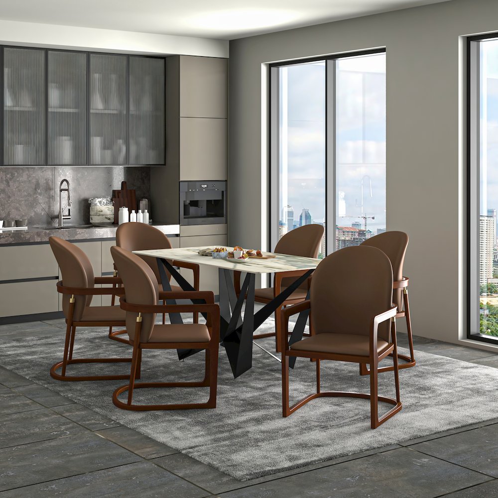 Svelta Elegant Wooden Dining Chair in Brown
