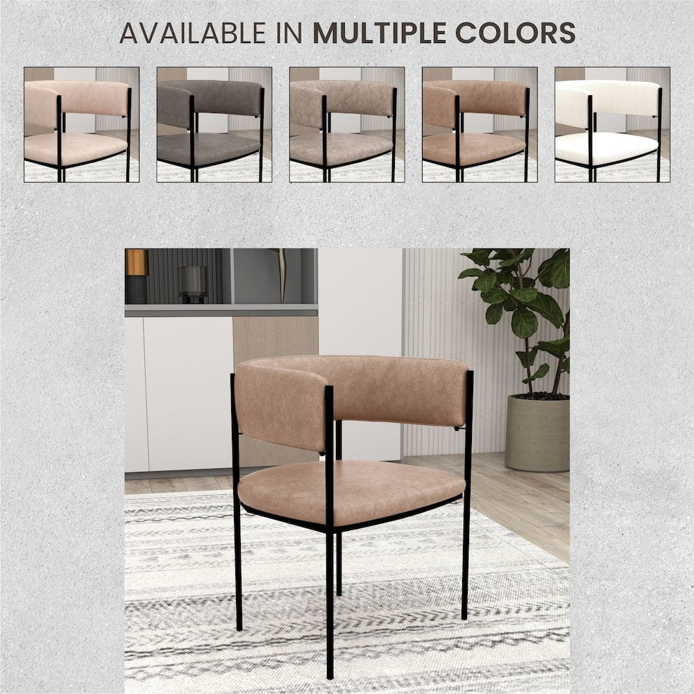 Cyril Collection Modern Chair in Light Brown Velvet