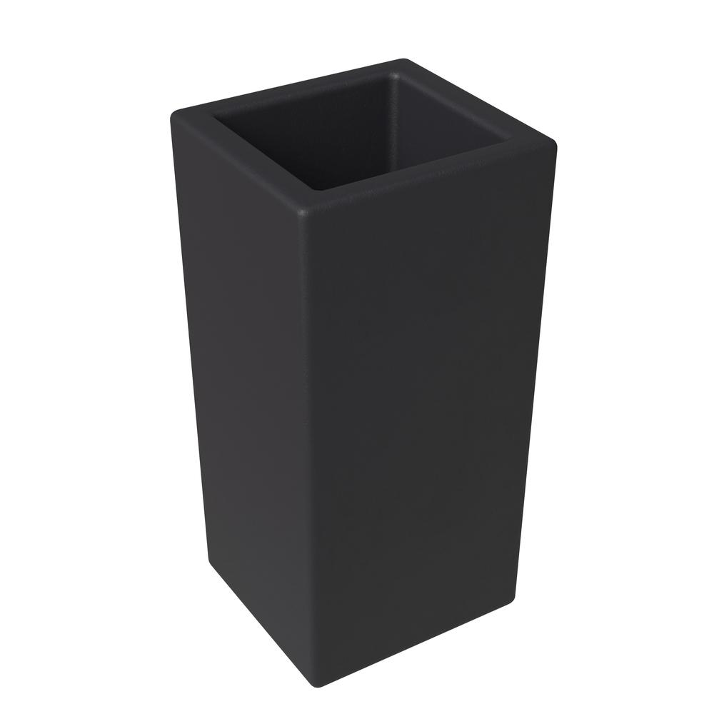 Terra Series Poly Stone Planter in Black 13" x 13" 27.6" High