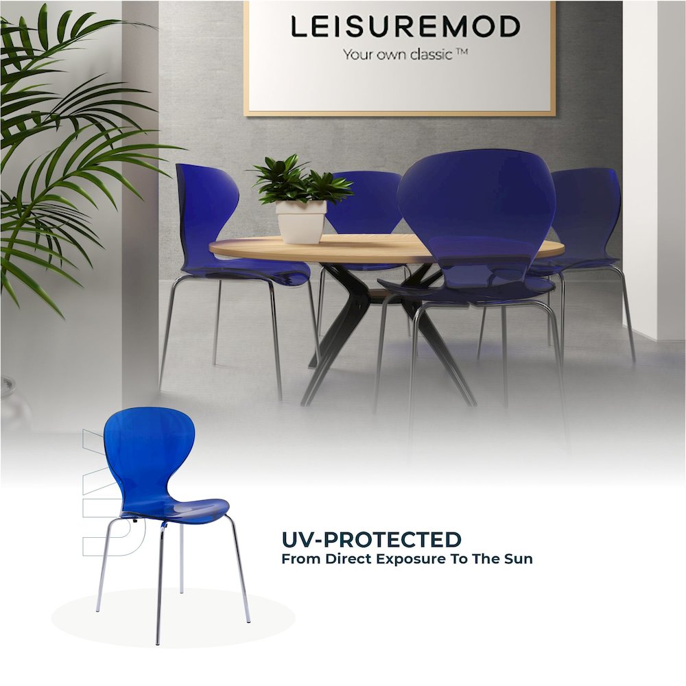 Modern Oyster Transparent Side Chair