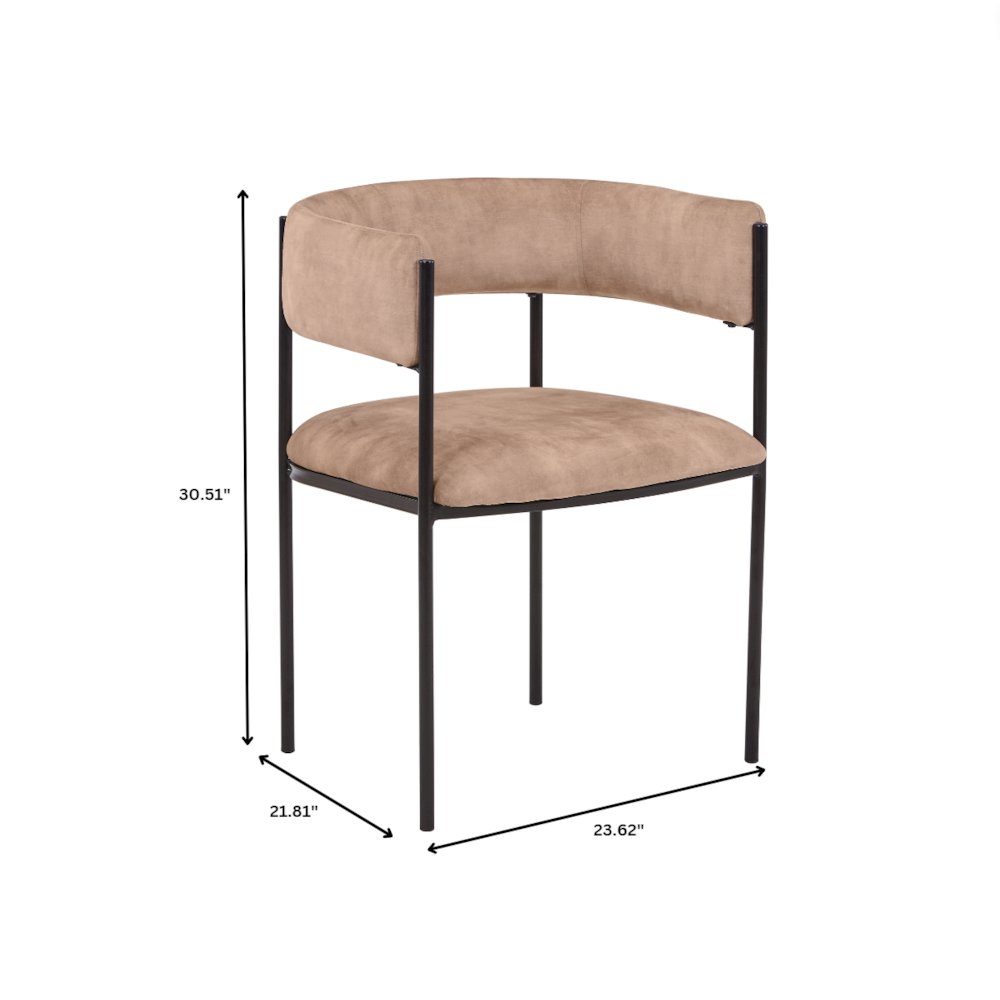 Cyril Collection Modern Chair in Light Brown Velvet