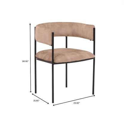 Cyril Collection Modern Chair in Light Brown Velvet