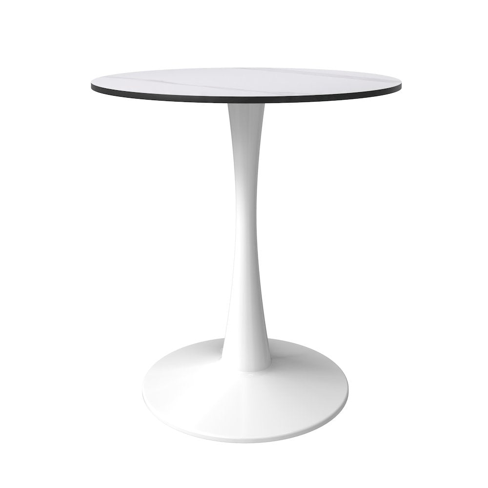 Bristol Series Dining Table White Base With White Stone 24" Round Top
