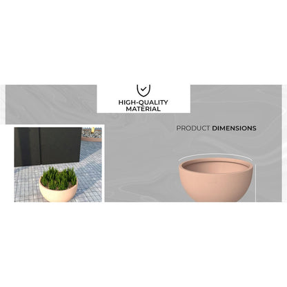 Grove Series Hemisphere Poly Clay Planter in Terra cotta Color 10.6 Dia, 5.9