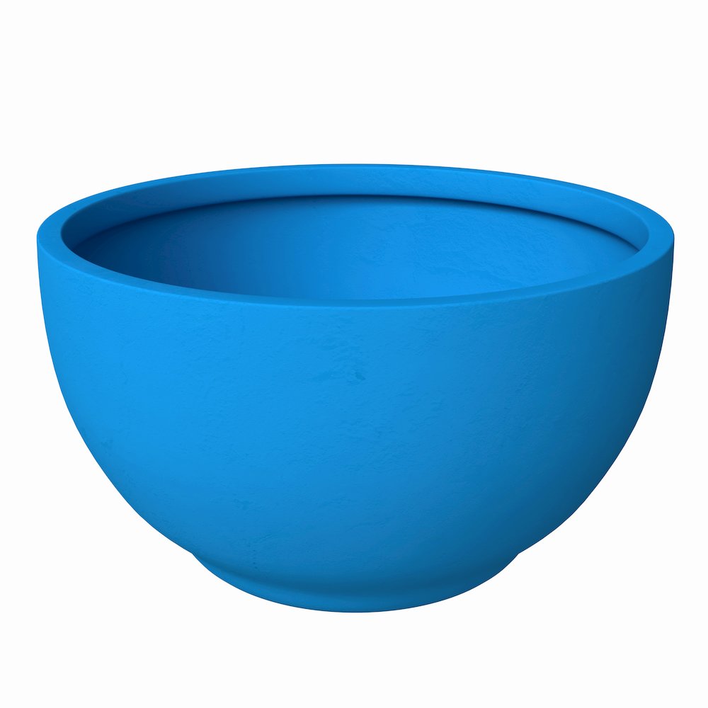 Grove Series Hemisphere Poly Clay Planter in Blue 12.4 Dia, 7.1 High