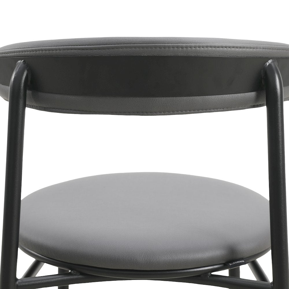 Lume Collection Modern Dining Chair in Charcoal Set of 4