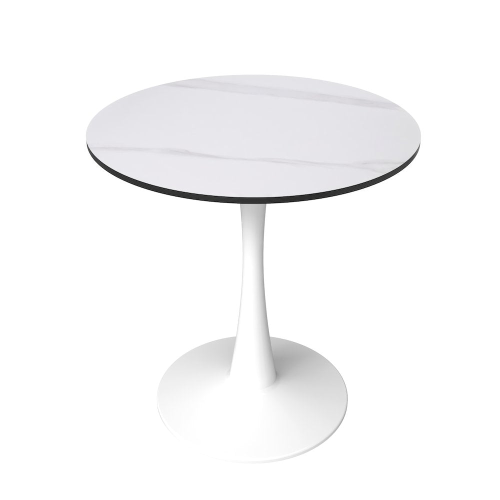 Bristol Series Dining Table White Base With White Stone 24" Round Top