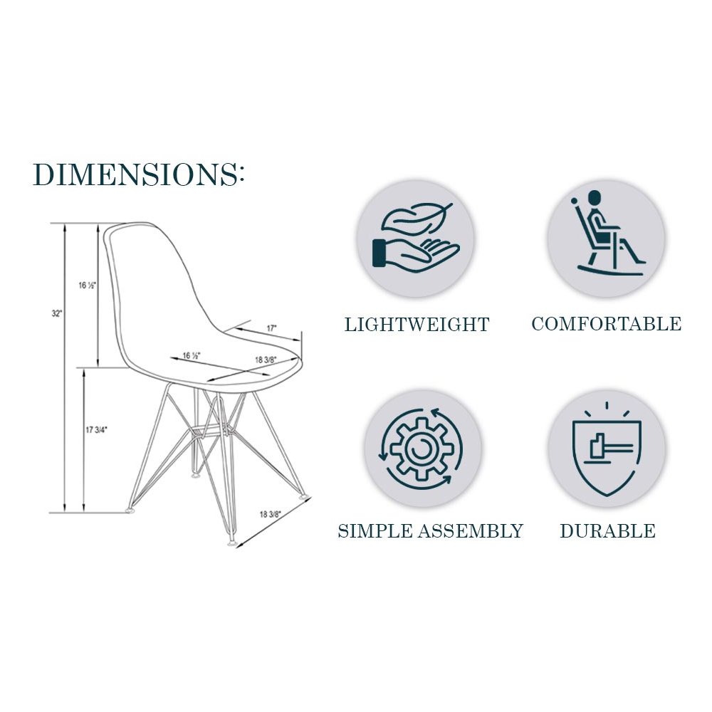 Cresco Molded Eiffel Side Chair