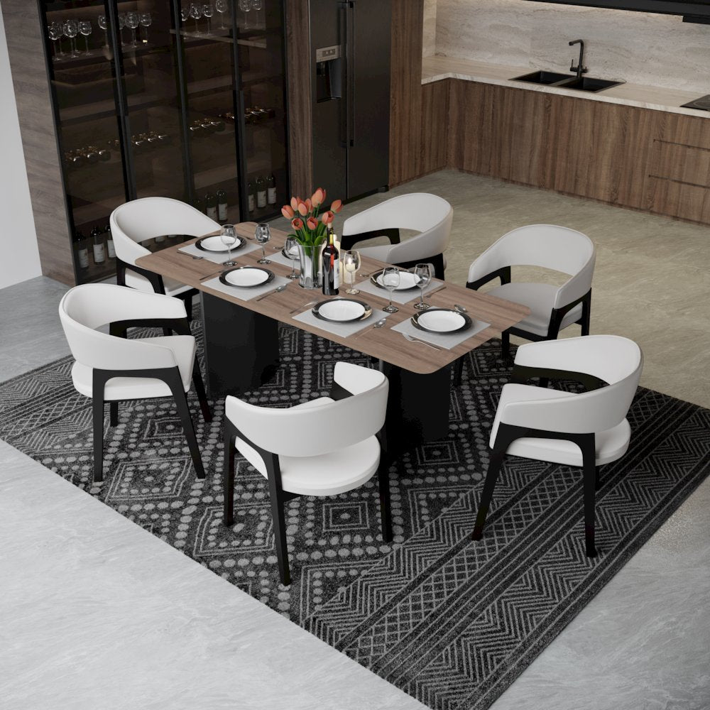 Zelan Series Modern Dining Table in Red Oak