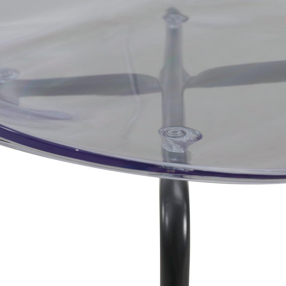 Modern Oyster Transparent Side Chair in Black Base set of 2